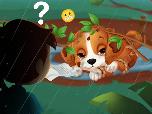 trò chơi giải cứu và chăm sóc chó con bị lạc